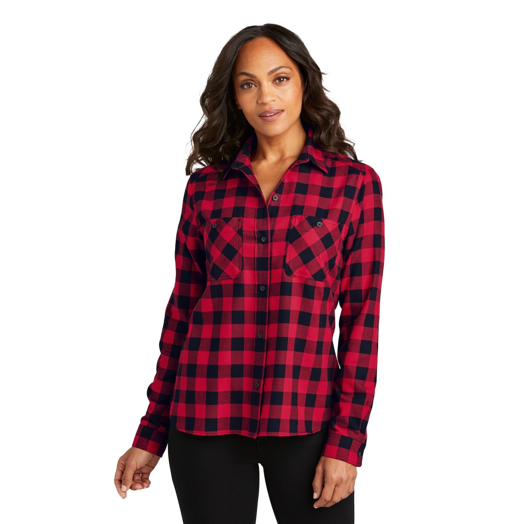 Port Authority-Port Authority® Women's Plaid Flannel Shirt LW669-MedTech-4